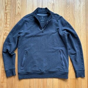 Mack Weldon Men’s Atlas 1/4 Quarter-Zip Pullover Large Gray Solid